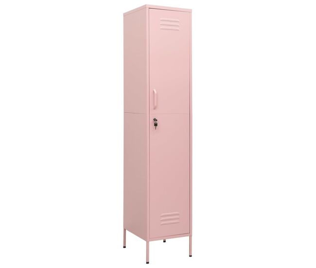 Vidaxl cacifo 35x46x180 cm aço rosa