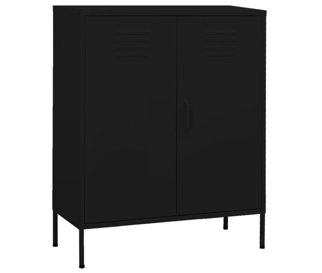 Vidaxl armário de arrumação aço 80x35x101,5 cm preto
