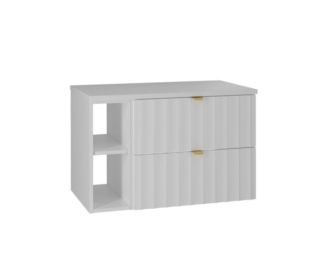 Móvel de lavatório 80cm 2 nichos móvel lexa white