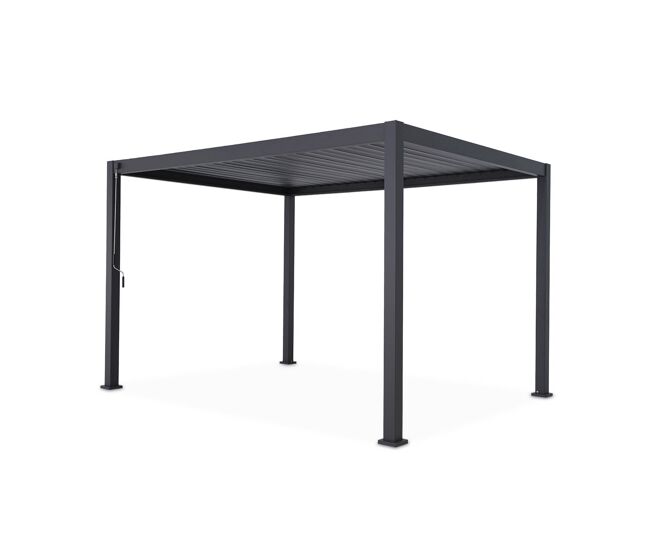 Pérgola bioclimática 3x4m com lâminas ajustáveis, triomphe 3x4m, antracite, 400x300x250 cm