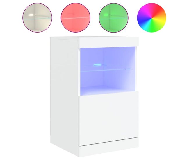 Vidaxl aparador com luzes led 41x37x67 cm branco