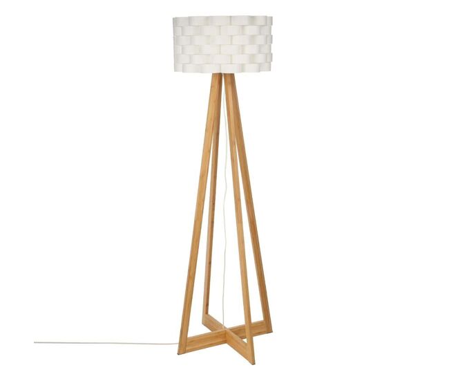 Well home - candeeiro de pé em bambu branco ø50x150cm