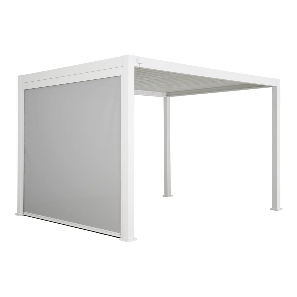 Pérgola bioclimática 3x4m triomphe e 3m toldo, triomphe 3x4m + acessório, branco, 400x300x250 cm