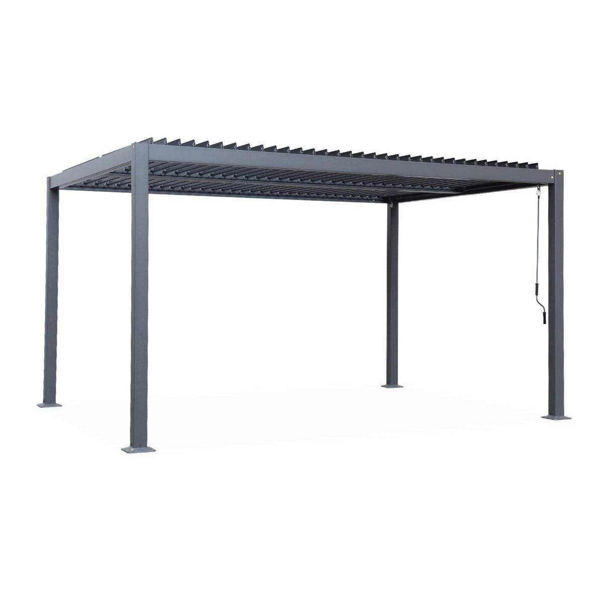 Pérgola bioclimática 3x4m alumínio e acier lâminas orientáveis, palace 3x4m, antracite, 392x292x211 cm