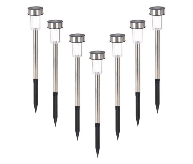Well home conjunto de 7 luzes solares ø4,6cm em aço inoxidável