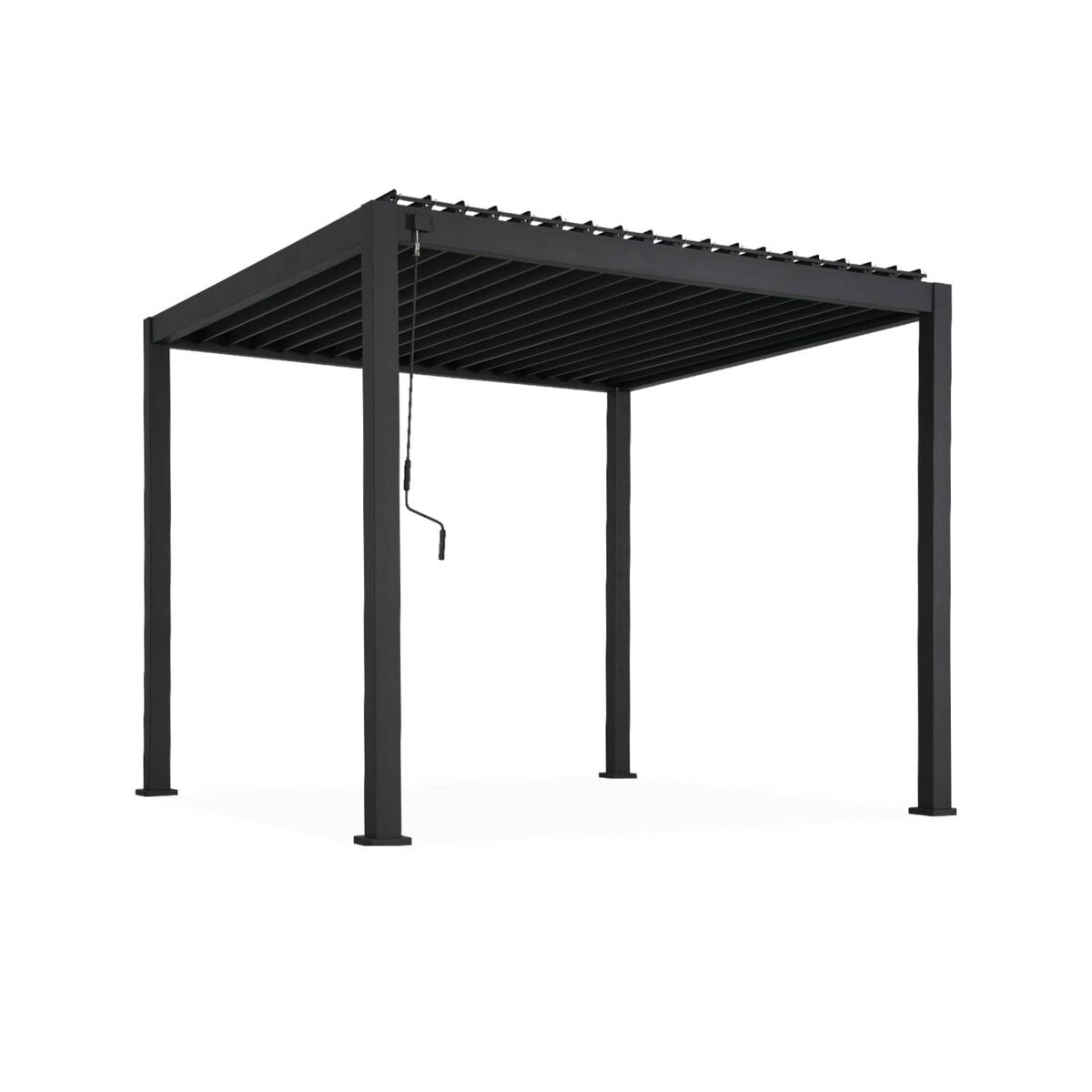 Pérgola bioclimática 3x3m de alumínio com lâminas ajustáveis, triomphe 3x3m, antracite, 301x301x250 cm