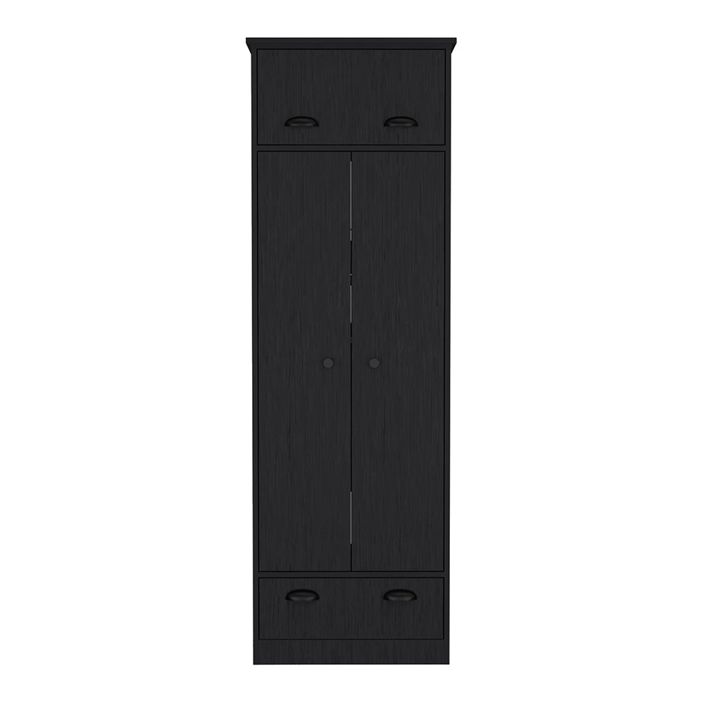 Roupeiro em melamina falkland com 2 portas, prateleiras