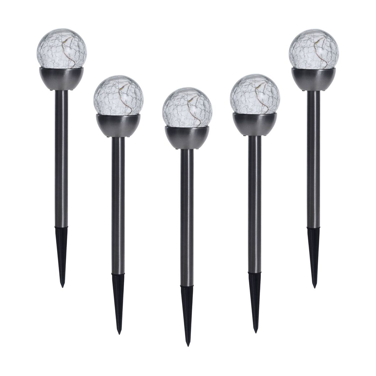Well home conjunto de 5 luzes solares em aço inoxidável ø6cm
