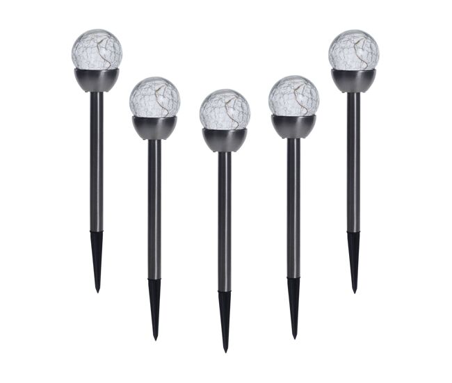 Well home conjunto de 5 luzes solares em aço inoxidável ø6cm