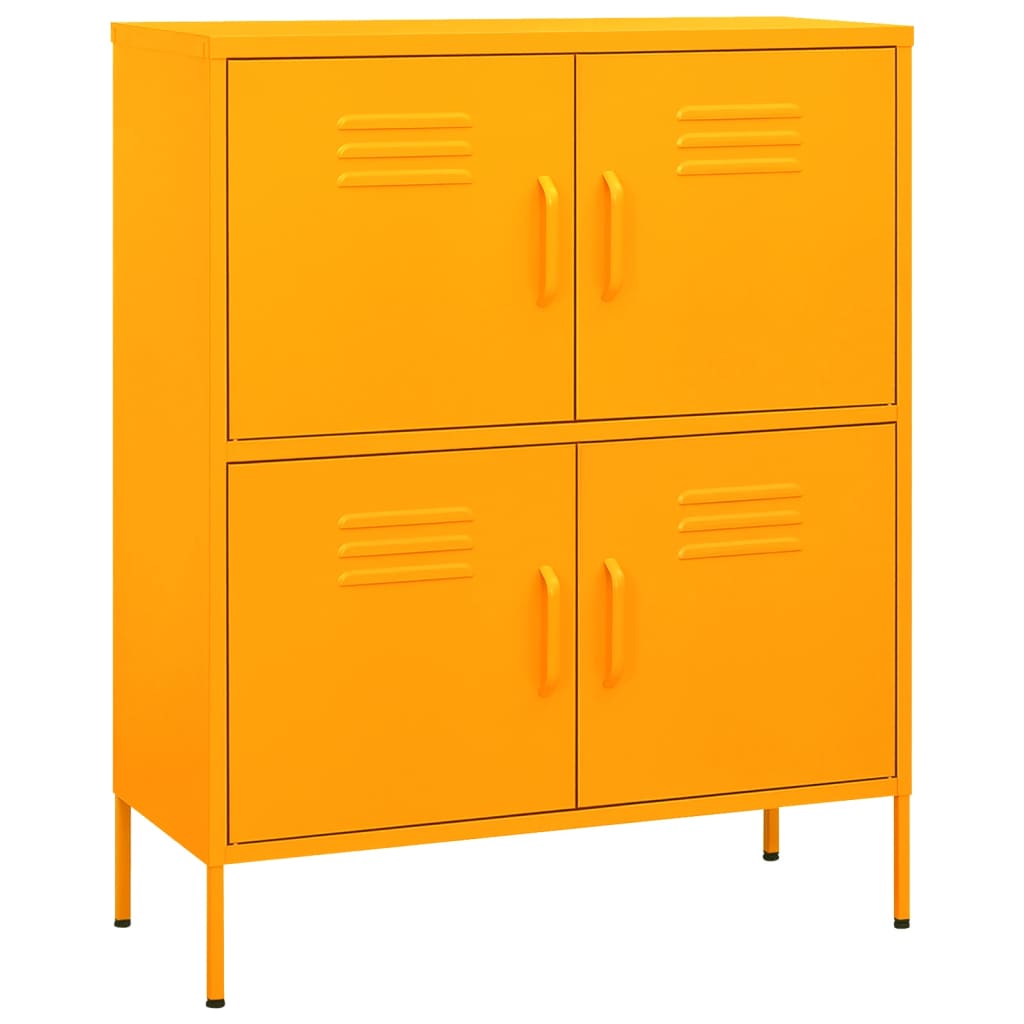 Vidaxl armário de arrumação aço 80x35x101,5 cm amarelo mostarda