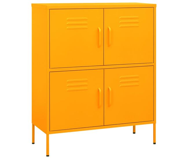 Vidaxl armário de arrumação aço 80x35x101,5 cm amarelo mostarda