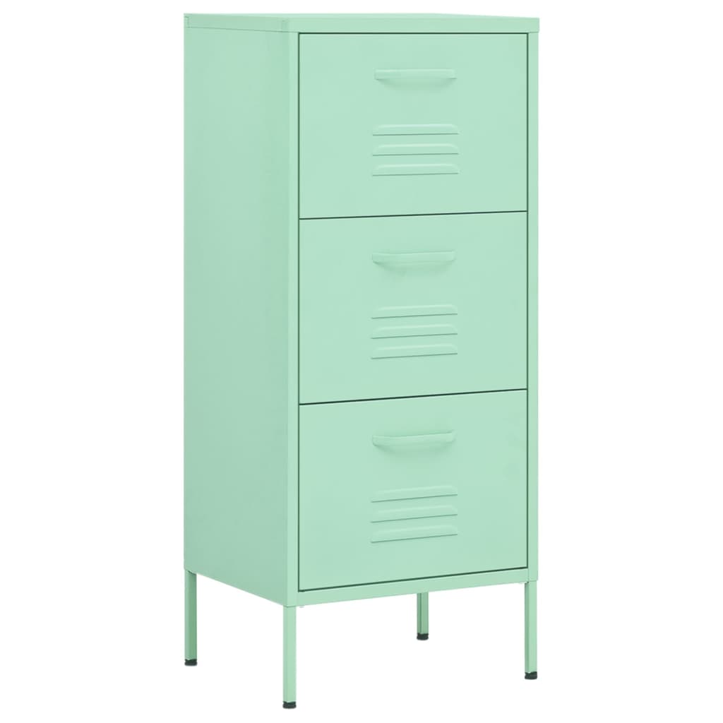 Vidaxl armário de arrumação aço 42,5x35x101,5 cm verde-hortelã