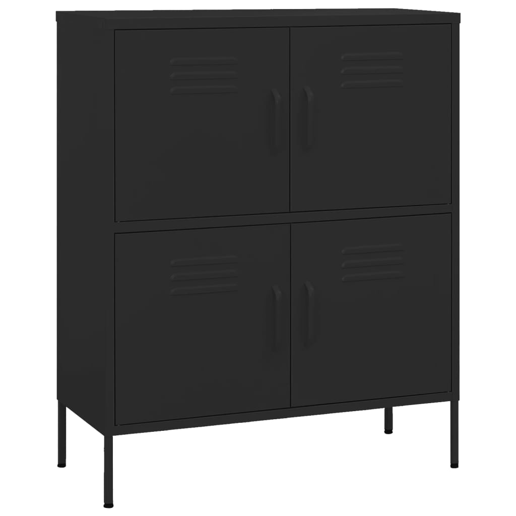 Vidaxl armário de arrumação aço 80x35x101,5 cm preto