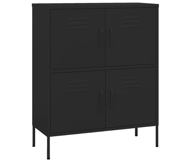 Vidaxl armário de arrumação aço 80x35x101,5 cm preto