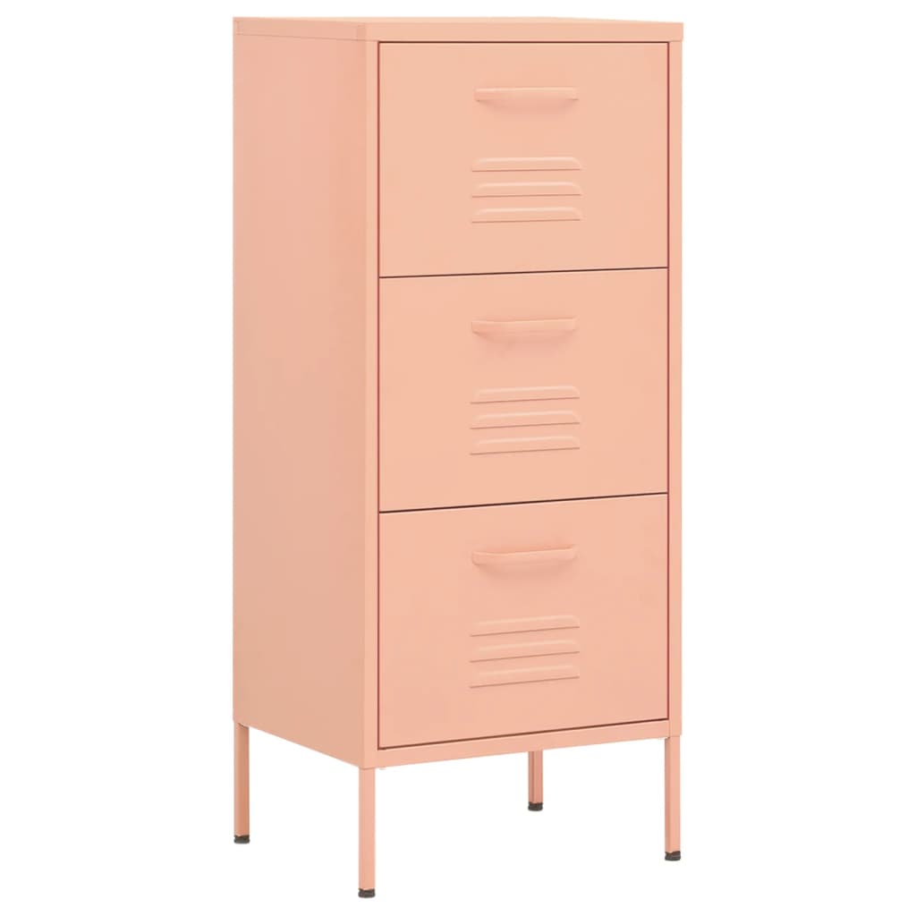 Vidaxl armário de arrumação aço 42,5x35x101,5 cm rosa