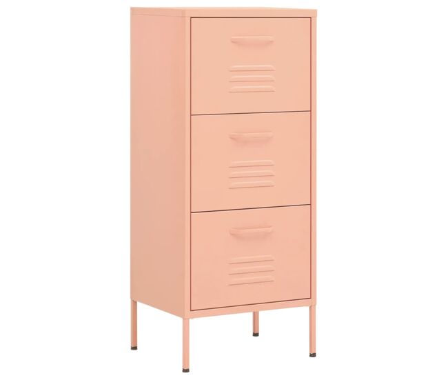 Vidaxl armário de arrumação aço 42,5x35x101,5 cm rosa