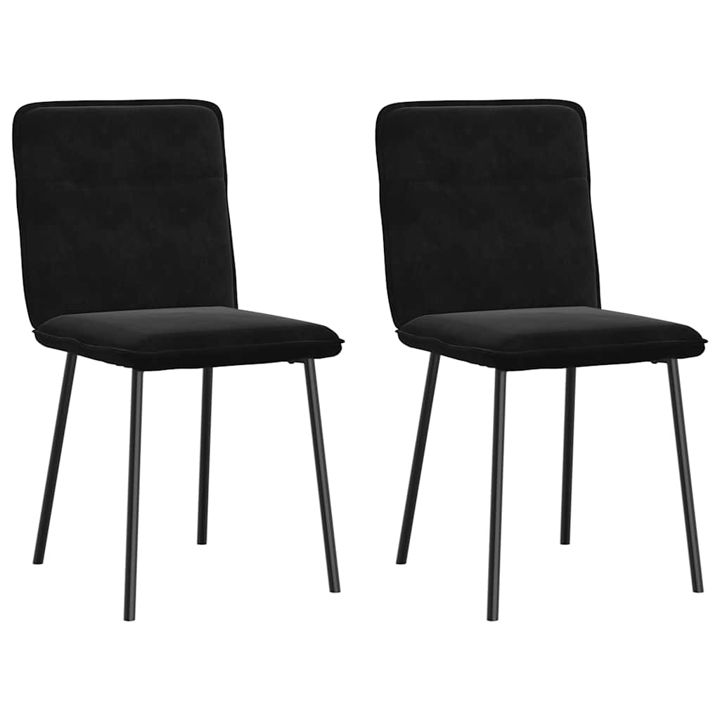 Vidaxl cadeiras de jantar 2 pcs veludo preto