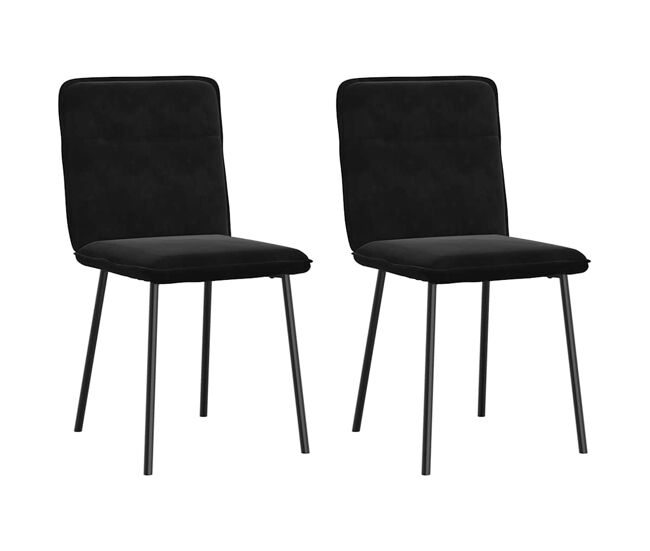 Vidaxl cadeiras de jantar 2 pcs veludo preto