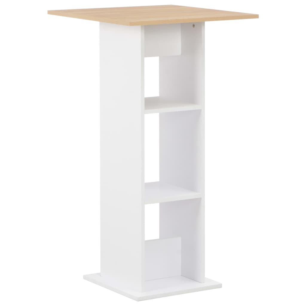 Vidaxl mesa de bar 60x60x110 cm branco e carvalho sonoma