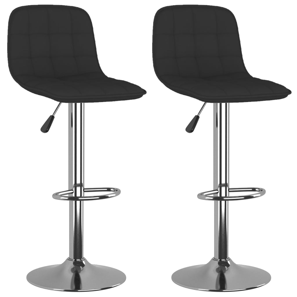 Vidaxl bancos de bar 2 pcs tecido noir