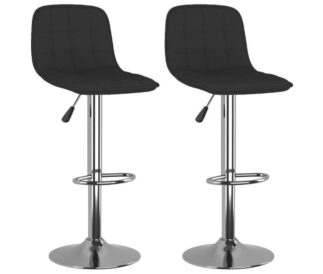 Vidaxl bancos de bar 2 pcs tecido noir