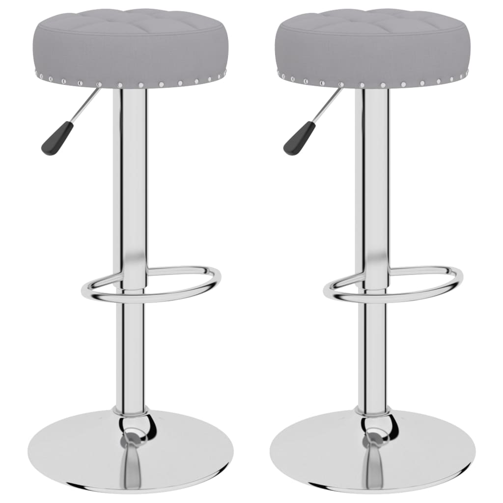 Vidaxl bancos de bar 2 pcs tecido cinzento
