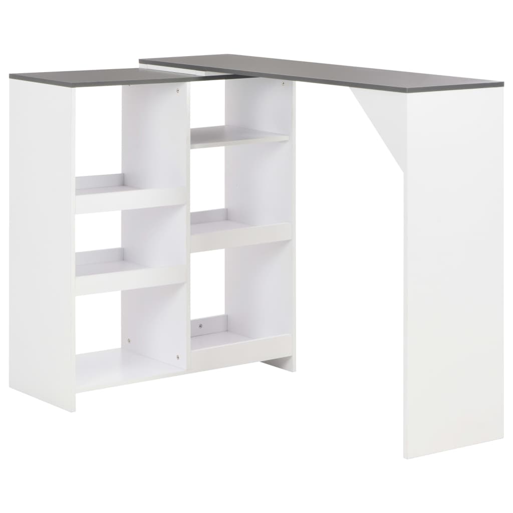 Vidaxl mesa de bar com prateleira movível branco 138x39x110 cm