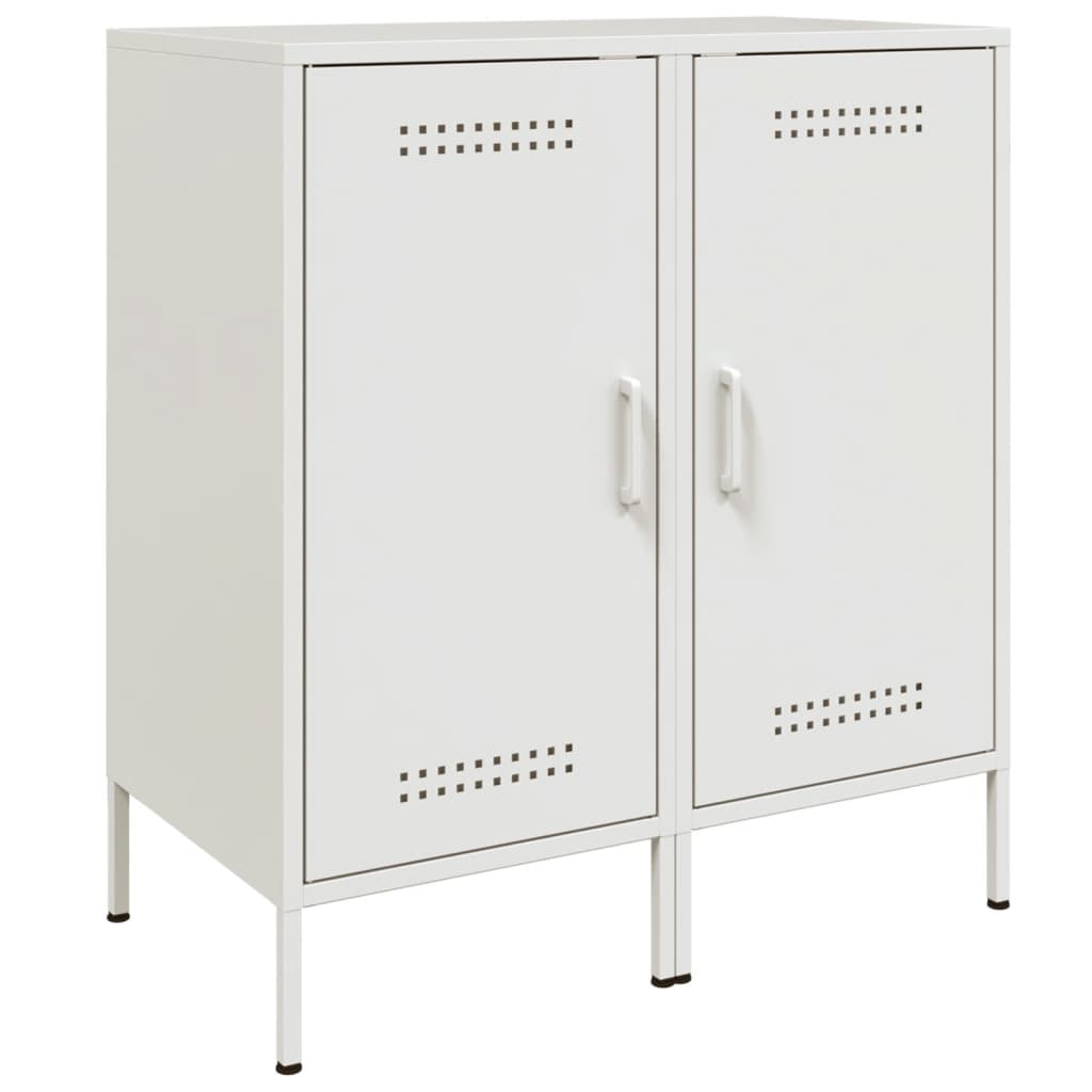 Vidaxl aparadores 2 pcs 36x39x79 cm acier blanc
