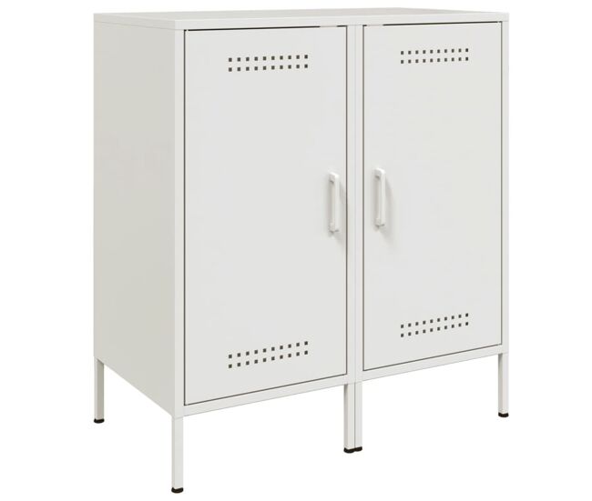 Vidaxl aparadores 2 pcs 36x39x79 cm acier blanc