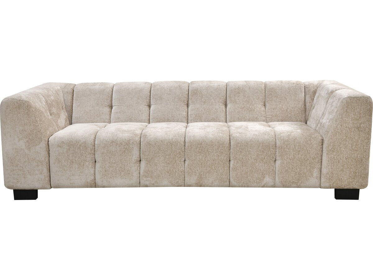 Canapé droit de design en tissu chenille 3 places "foch" - beige