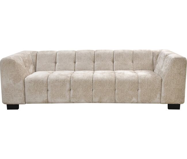 Canapé droit de design en tissu chenille 3 places "foch" - beige