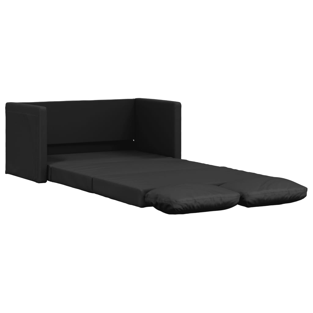 Vidaxl sofá-cama sem pés 112x174x55 cm couro artificial preto