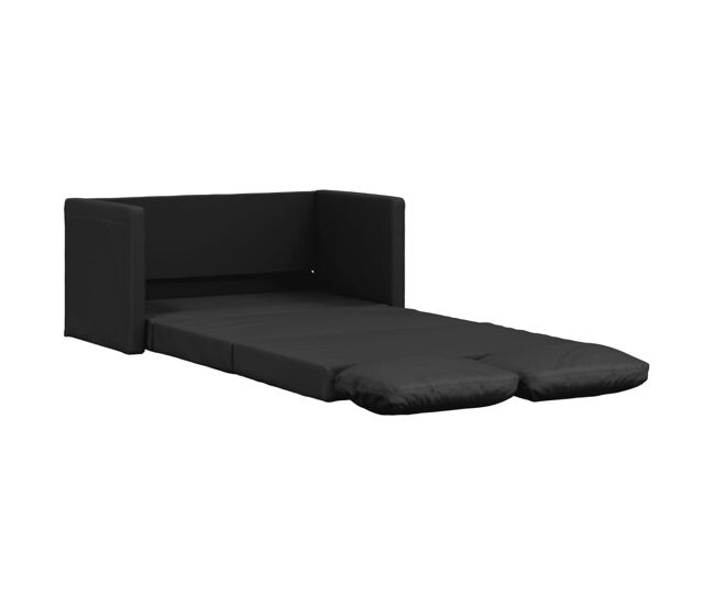 Vidaxl sofá-cama sem pés 112x174x55 cm couro artificial preto