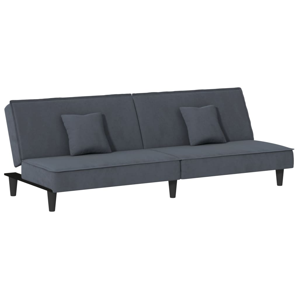 Vidaxl sofá-cama veludo cinzento-escuro