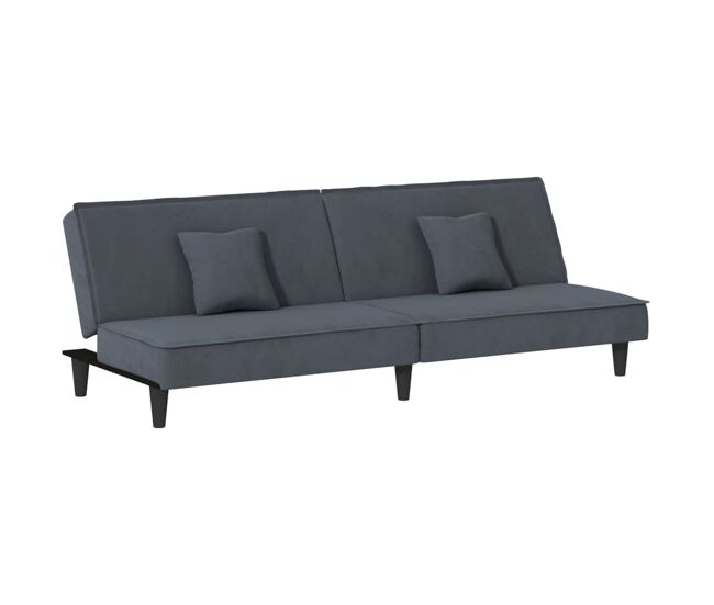 Vidaxl sofá-cama veludo cinzento-escuro