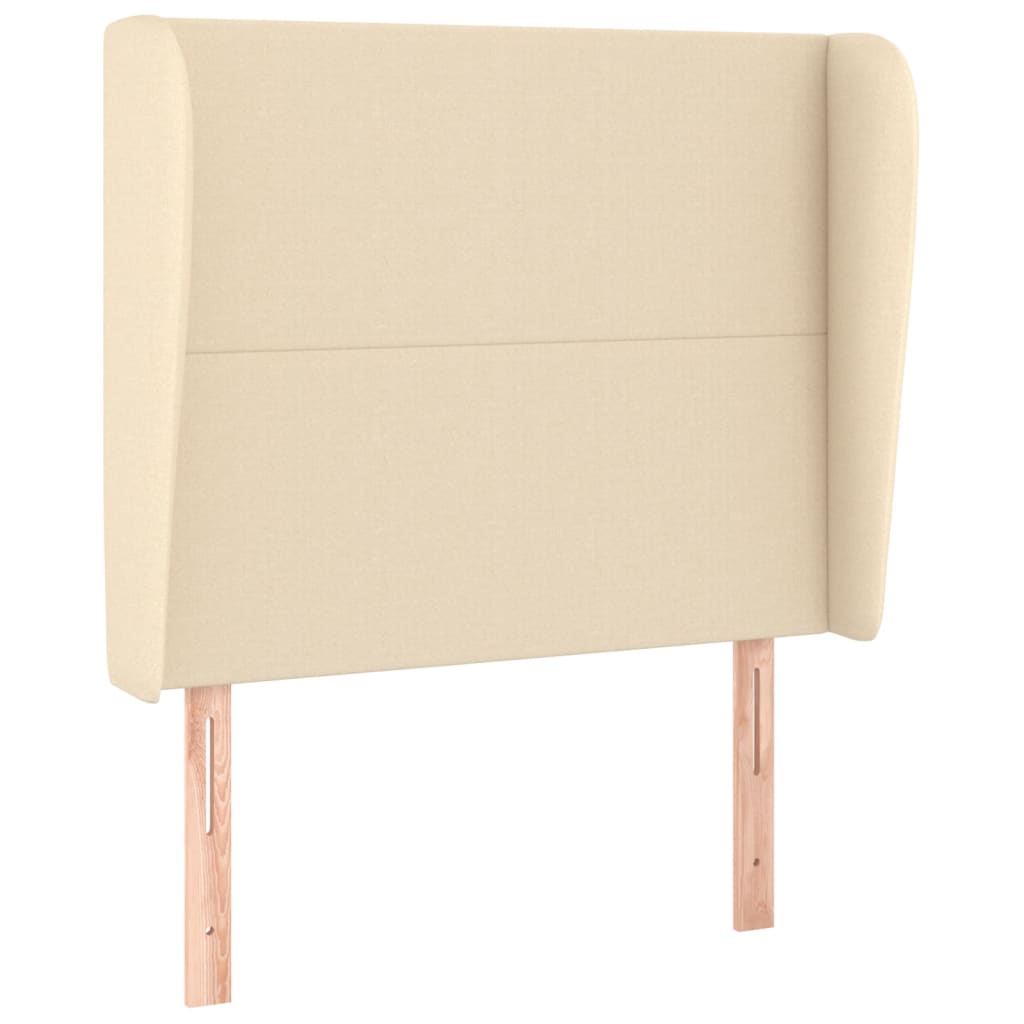 Vidaxl cabeceira de cama c/ abas tecido 103x23x118/128 cm creme