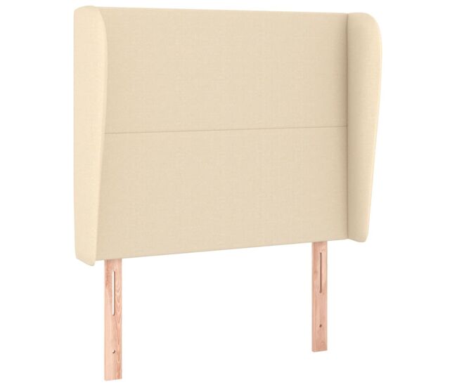 Vidaxl cabeceira de cama c/ abas tecido 103x23x118/128 cm creme