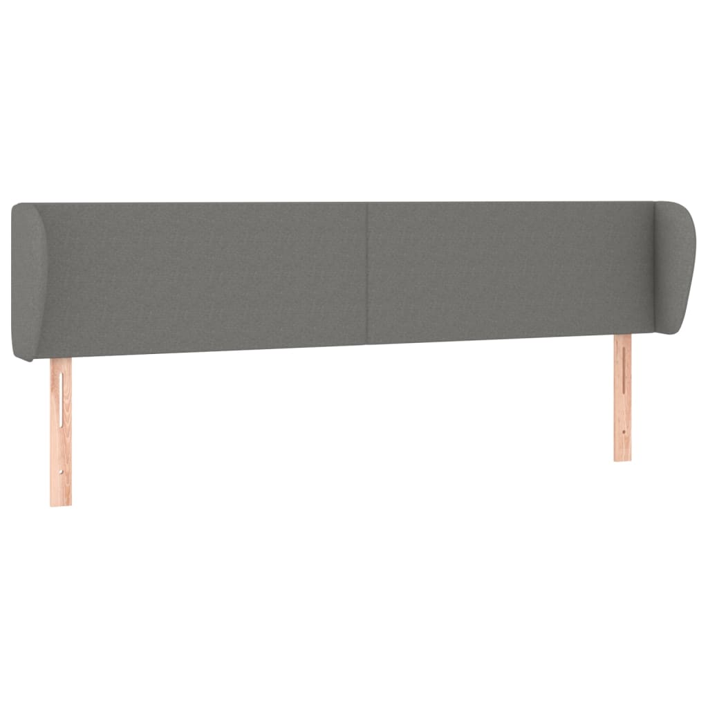 Vidaxl cabeceira de cama c/ abas tecido 163x23x78/88cm cinzento-escuro