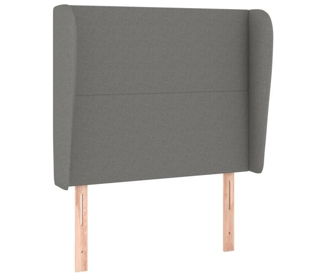 Vidaxl cabeceira cama c/ abas tecido 103x23x118/128 cm cinzento-escuro