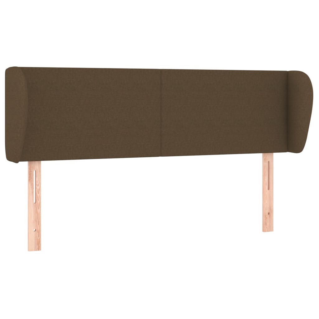 Vidaxl cabeceira de cama c/ abas tecido 147x23x78/88cm castanho-escuro