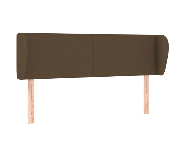 Vidaxl cabeceira de cama c/ abas tecido 147x23x78/88cm castanho-escuro