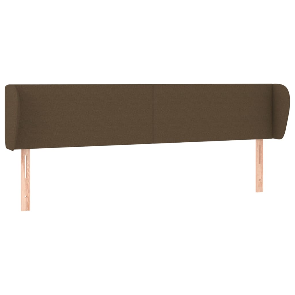 Vidaxl cabeceira de cama c/ abas tecido 183x23x78/88cm castanho-escuro