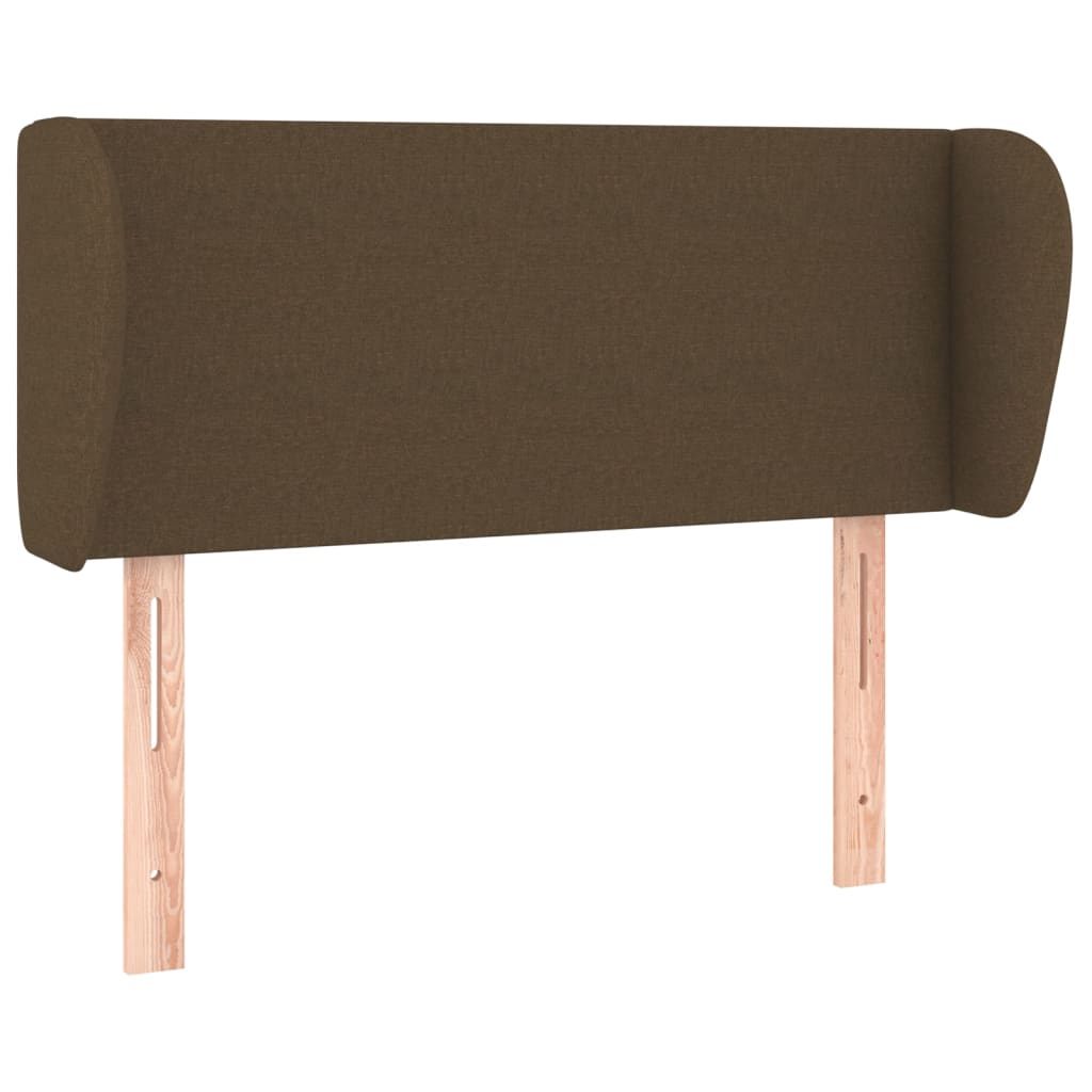 Vidaxl cabeceira de cama c/ abas tecido 93x23x78/88 cm castanho-escuro