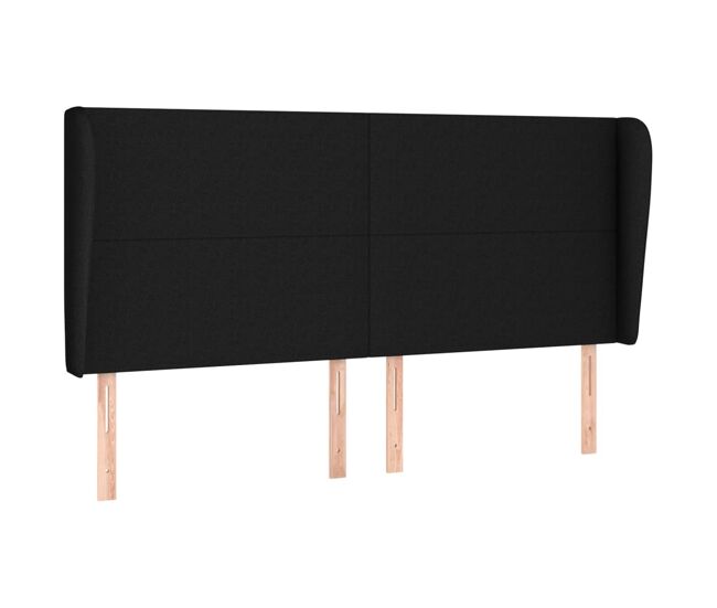 Vidaxl cabeceira de cama c/ abas tecido 163x23x118/128 cm preto
