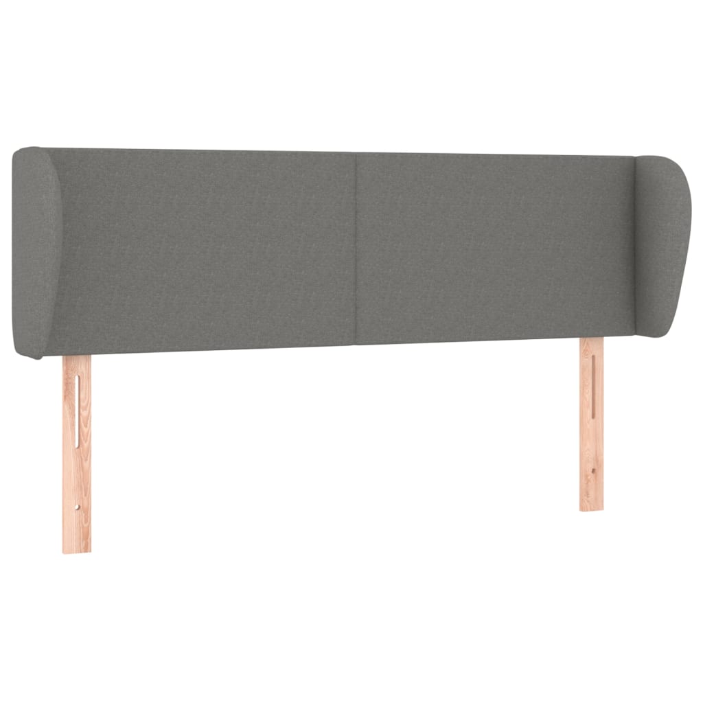 Vidaxl cabeceira de cama c/ abas tecido 147x23x78/88cm cinzento-escuro