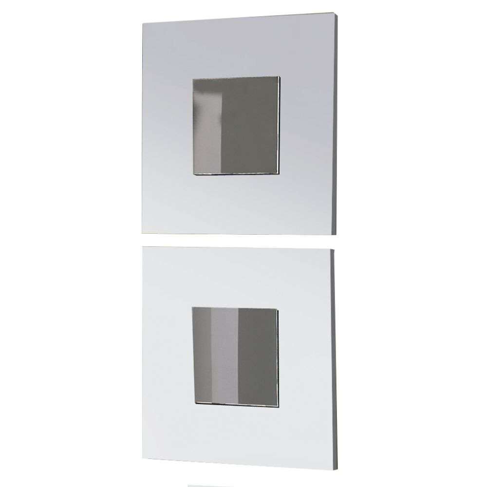 Conjunto de dois espelhos cajun estilo moderno entrada cor branca 45x45x2 cm