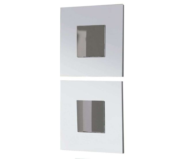 Conjunto de dois espelhos cajun estilo moderno entrada cor branca 45x45x2 cm