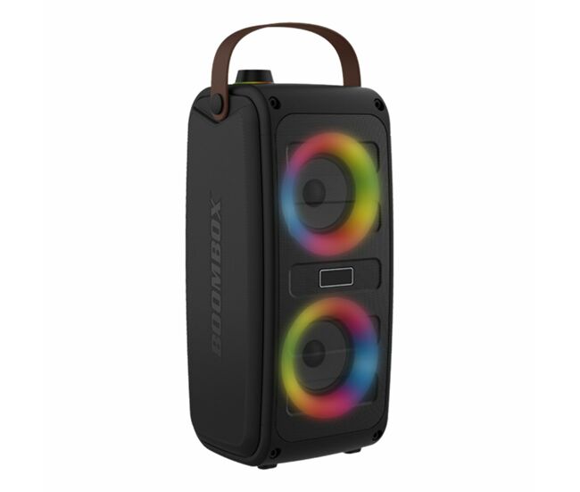 Altifalante bluetooth portátil denver electronics preto led rgb