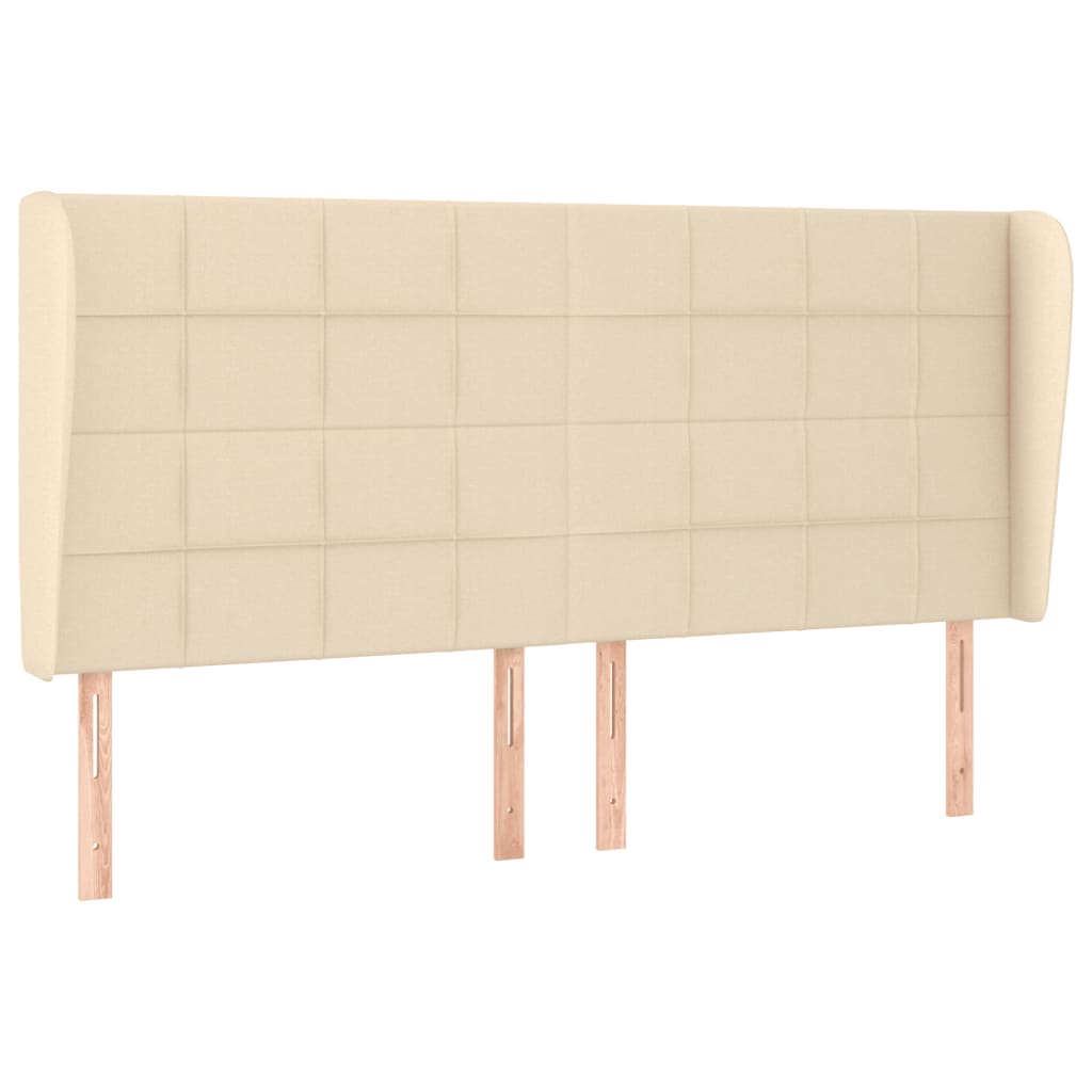 Vidaxl cabeceira de cama c/ abas tecido 183x23x118/128 cm creme