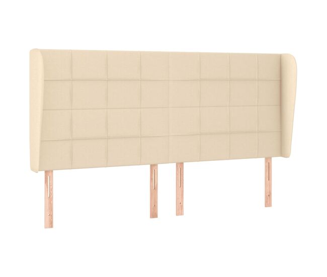 Vidaxl cabeceira de cama c/ abas tecido 183x23x118/128 cm creme